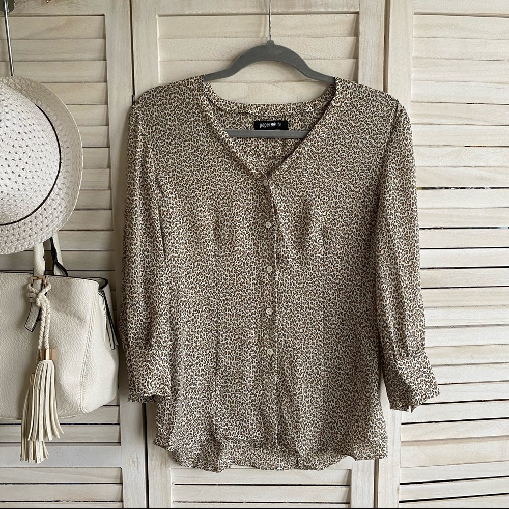 Paperwhite Silk Button Down Blouse - 6